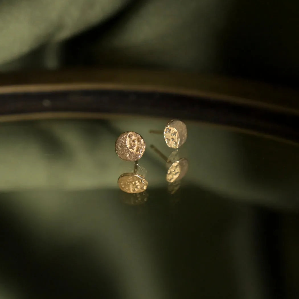 9ct Gold Mini Moonlight Stud Earrings