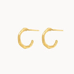 9ct Gold Mini Organic Hoop Earrings