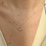 9ct Gold Organic Circle Pendant Necklace