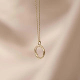 9ct Gold Organic Circle Pendant Necklace