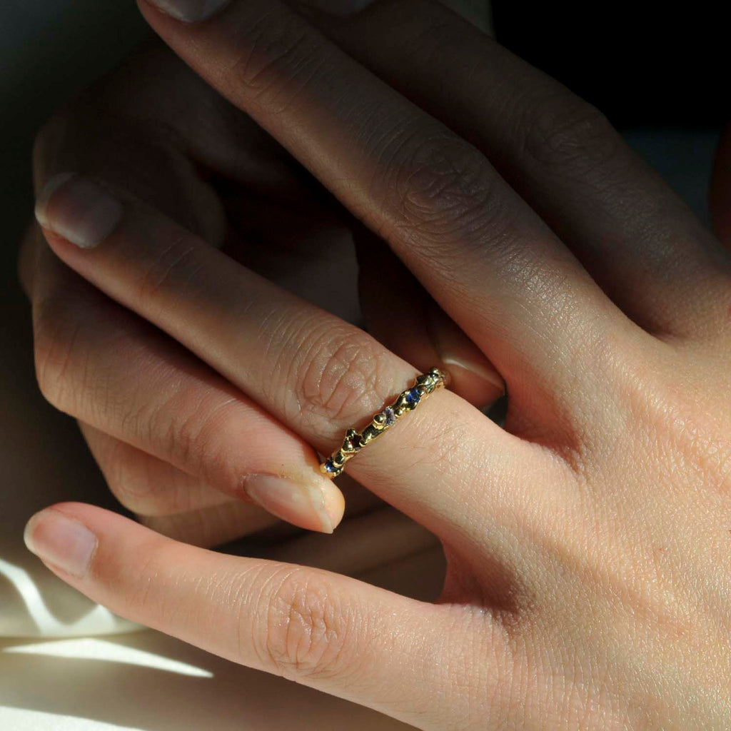 9ct Gold Organic Gemstone Engagement Ring