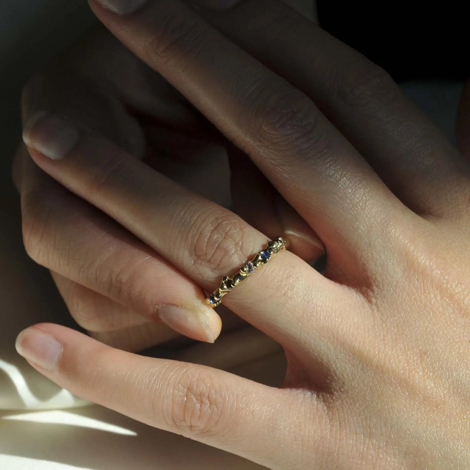 9ct Gold Organic Gemstone Ring