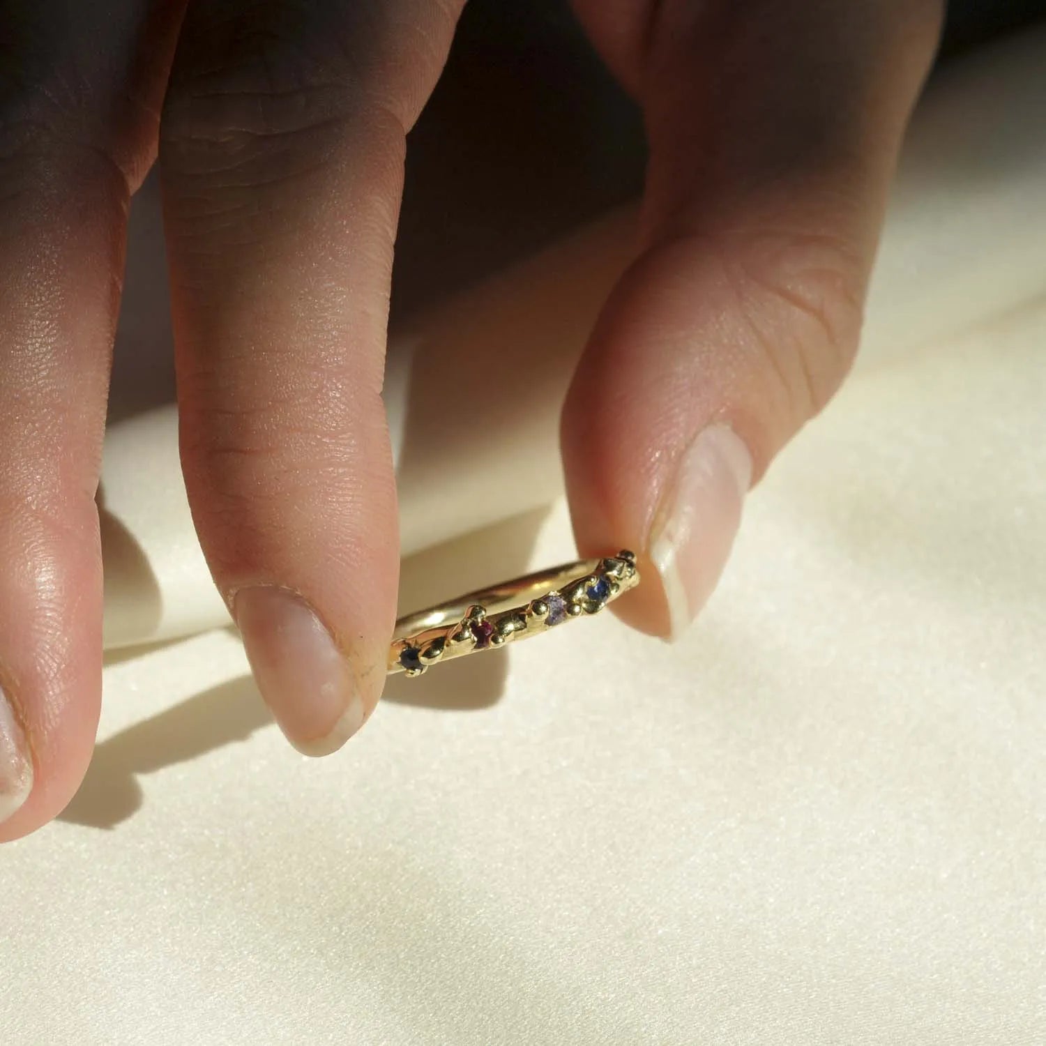 9ct Gold Organic Gemstone Ring