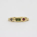 9ct Gold Organic Three Stone Ring