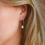 9ct Gold Pearl Hoops