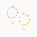 9ct Gold Pearl Hoops