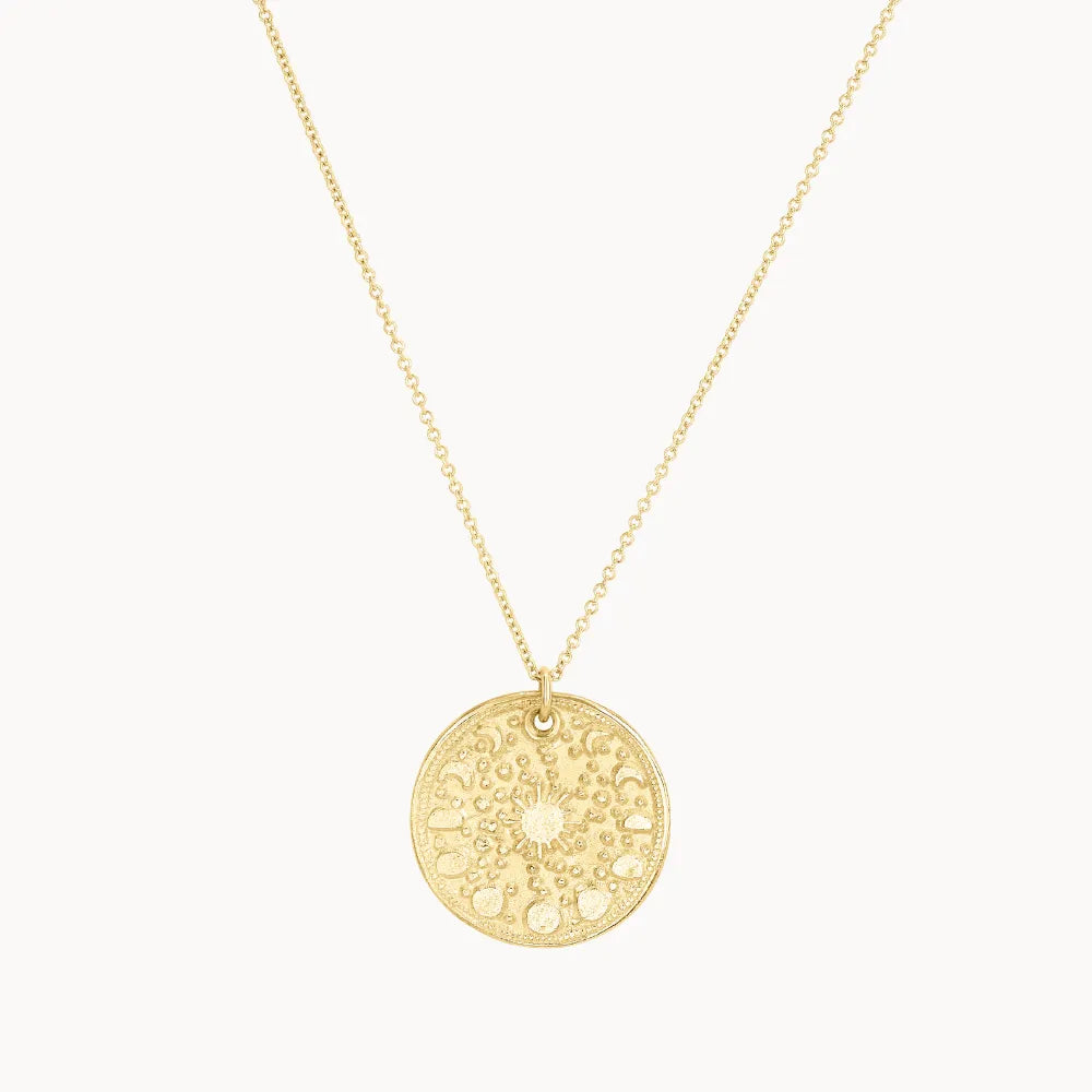 9ct Gold Personalised Moonphase Necklace