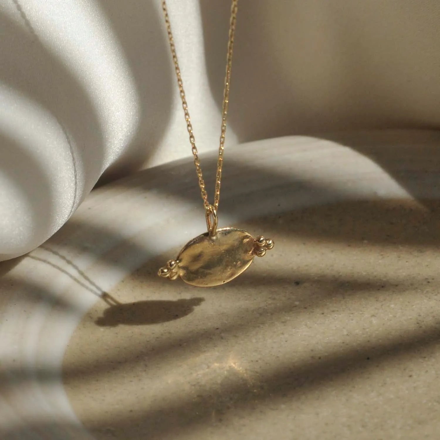 9ct Gold Personalised Ornate Oval Pendant Necklace