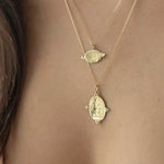 9ct Gold Personalised Ornate Oval Pendant Necklace