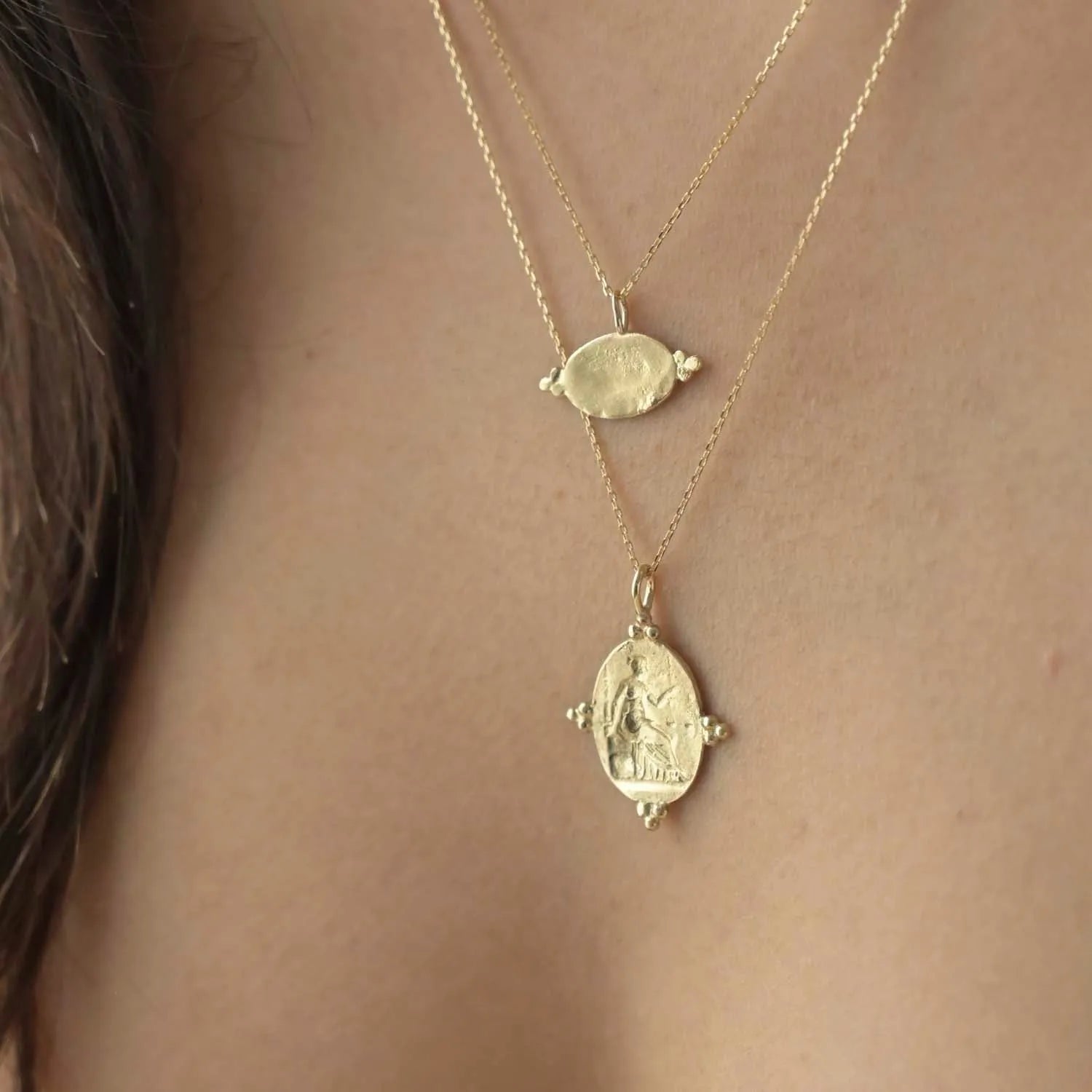 9ct Gold Personalised Ornate Oval Pendant Necklace