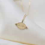 9ct Gold Personalised Ornate Oval Pendant Necklace