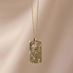 9ct Gold Personalised Raw Rectangle Pendant Necklace