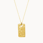9ct Gold Personalised Raw Rectangle Pendant Necklace