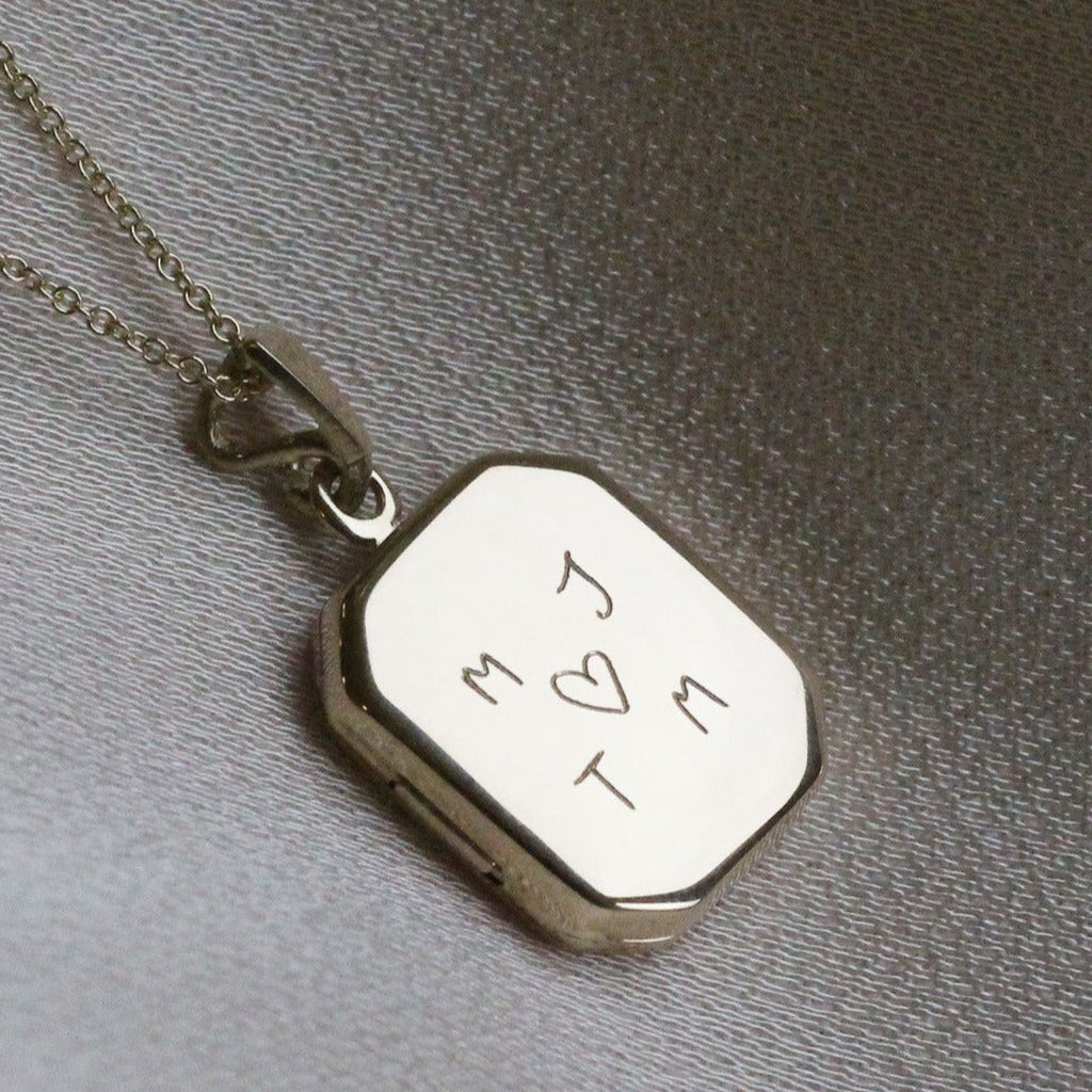 9ct Gold Personalised Rectangle Locket Necklace