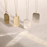 9ct Gold Personalised Rectangle Pendant Necklace