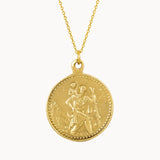 9ct Gold Personalised Saint Christopher Medallion Necklace