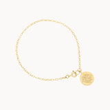 9ct Gold Personalised Wanderlust Compass Charm Bracelet