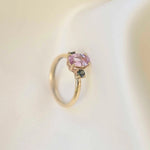 9ct Gold Pink Sapphire Three Stone Engagement Ring