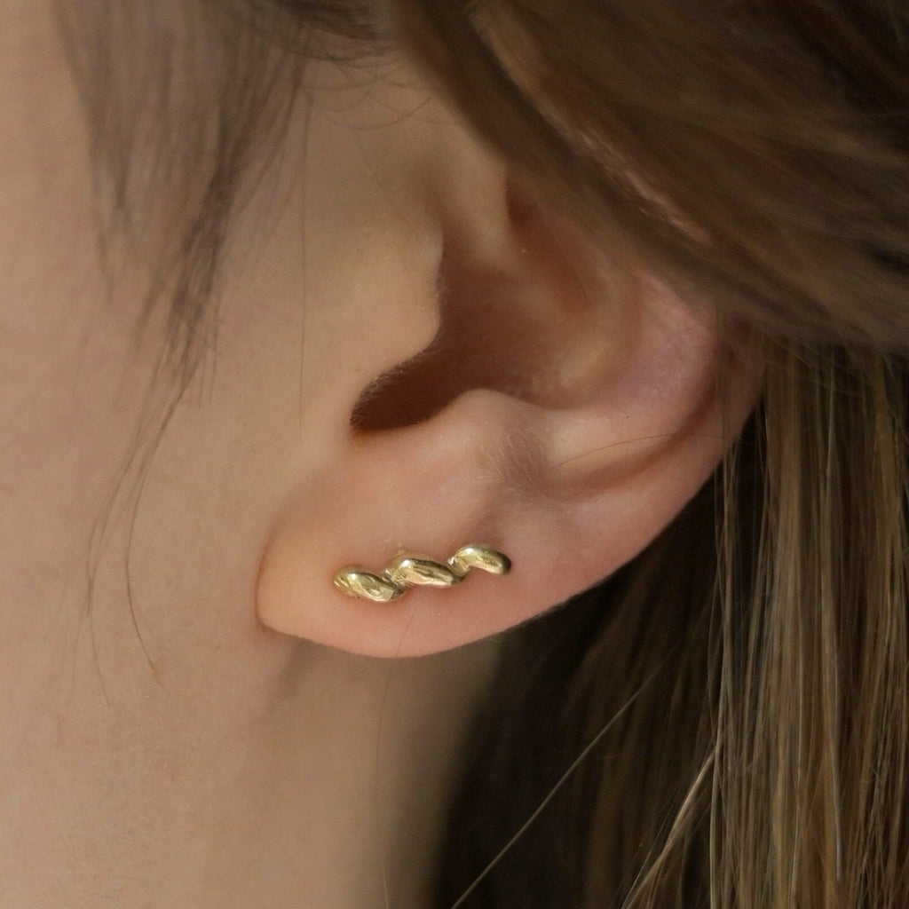9ct Gold Revolution Bar Stud Earrings