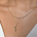 9ct Gold 'Roses Are Red' Stem Pendant Necklace