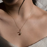 9ct Gold 'Roses Are Red' Stem Pendant Necklace