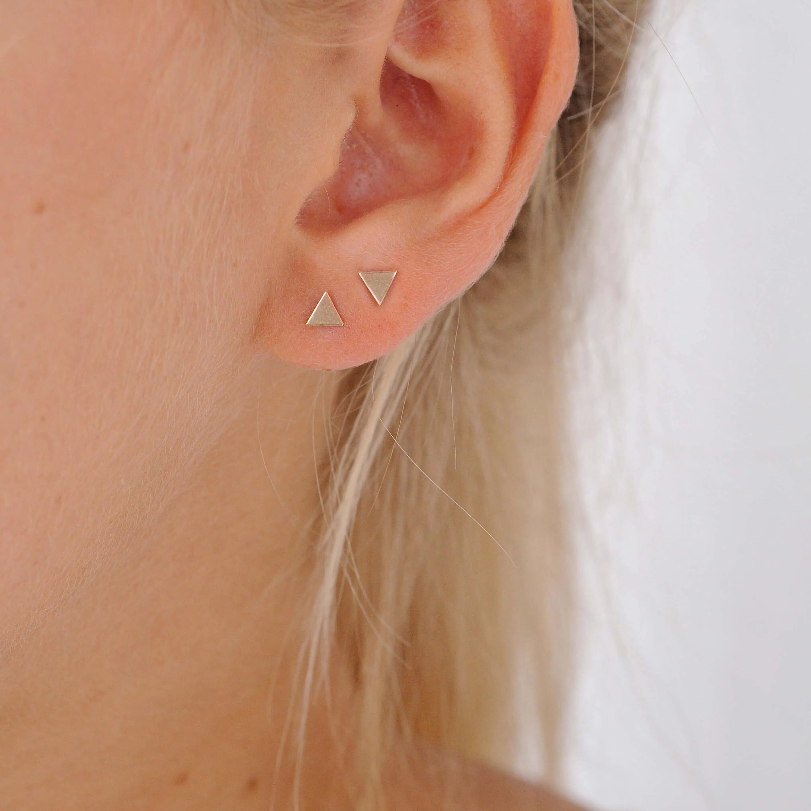 9ct Gold Small Triangle Studs