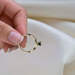 9ct Gold Teal Sapphire Solitaire Twisted Engagement Ring