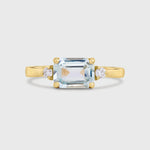 9ct Gold Three Stone Aquamarine Engagement Ring