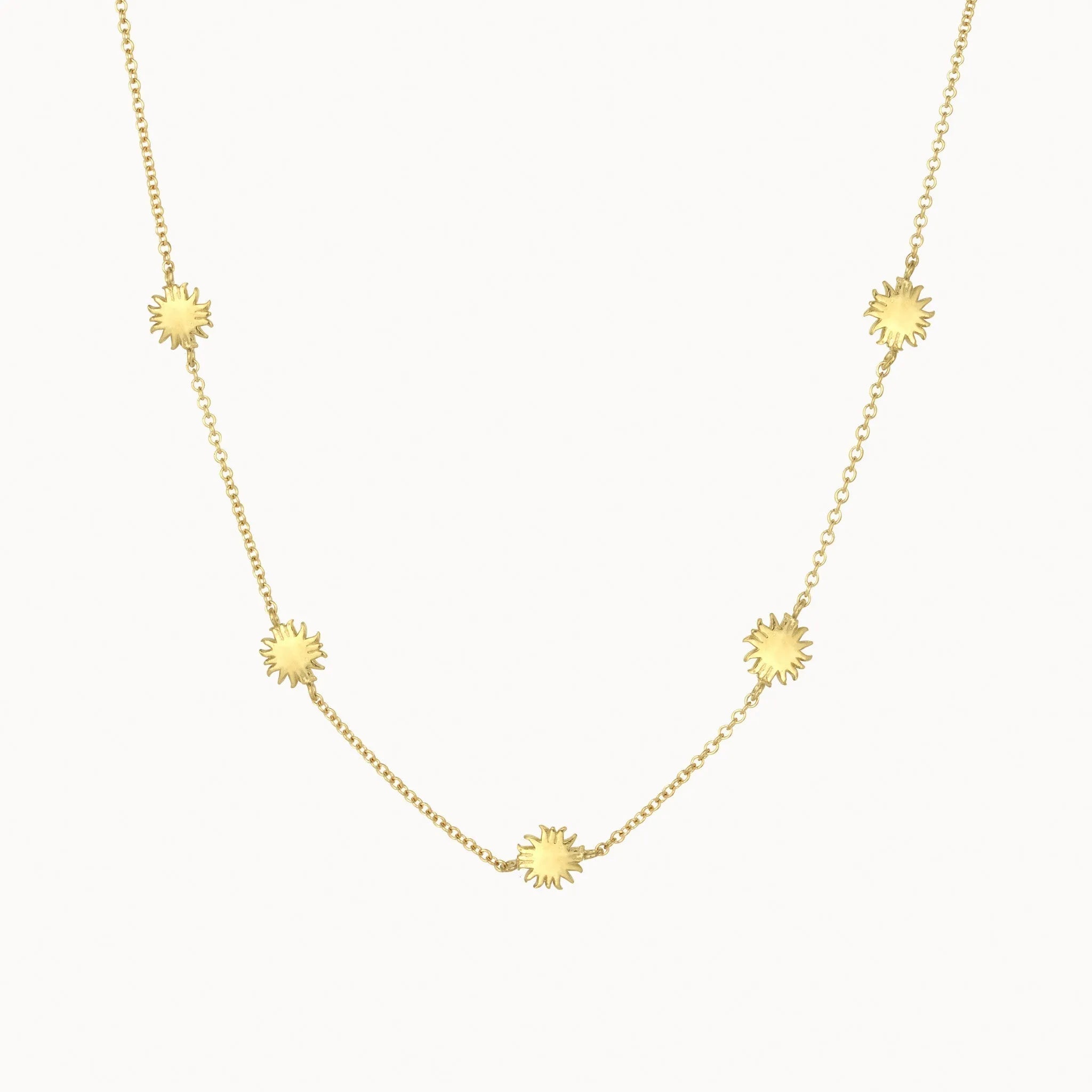 9ct Gold Tiny Sun Charm Necklace