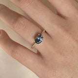 9ct Gold Two Tone Blue Sapphire Solitaire Entwined Engagement Ring