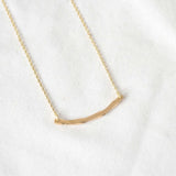 9ct Gold Wave Curve Pendant Necklace