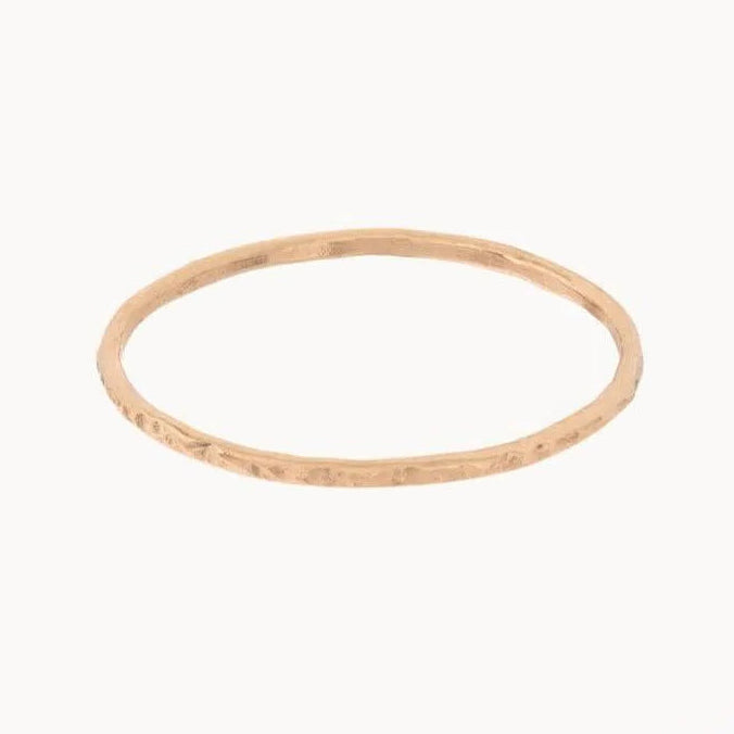 9ct Rose Gold Hammered Stacking Ring