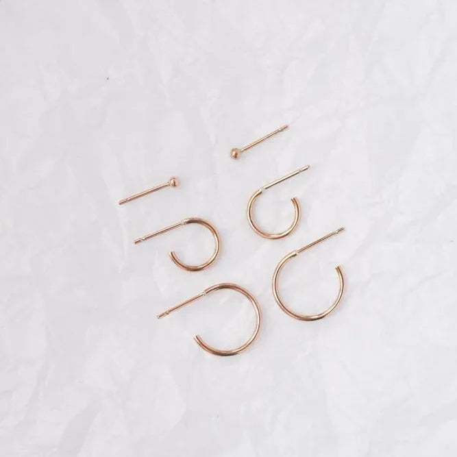 9ct Rose Gold Mix and Match Hoop Set
