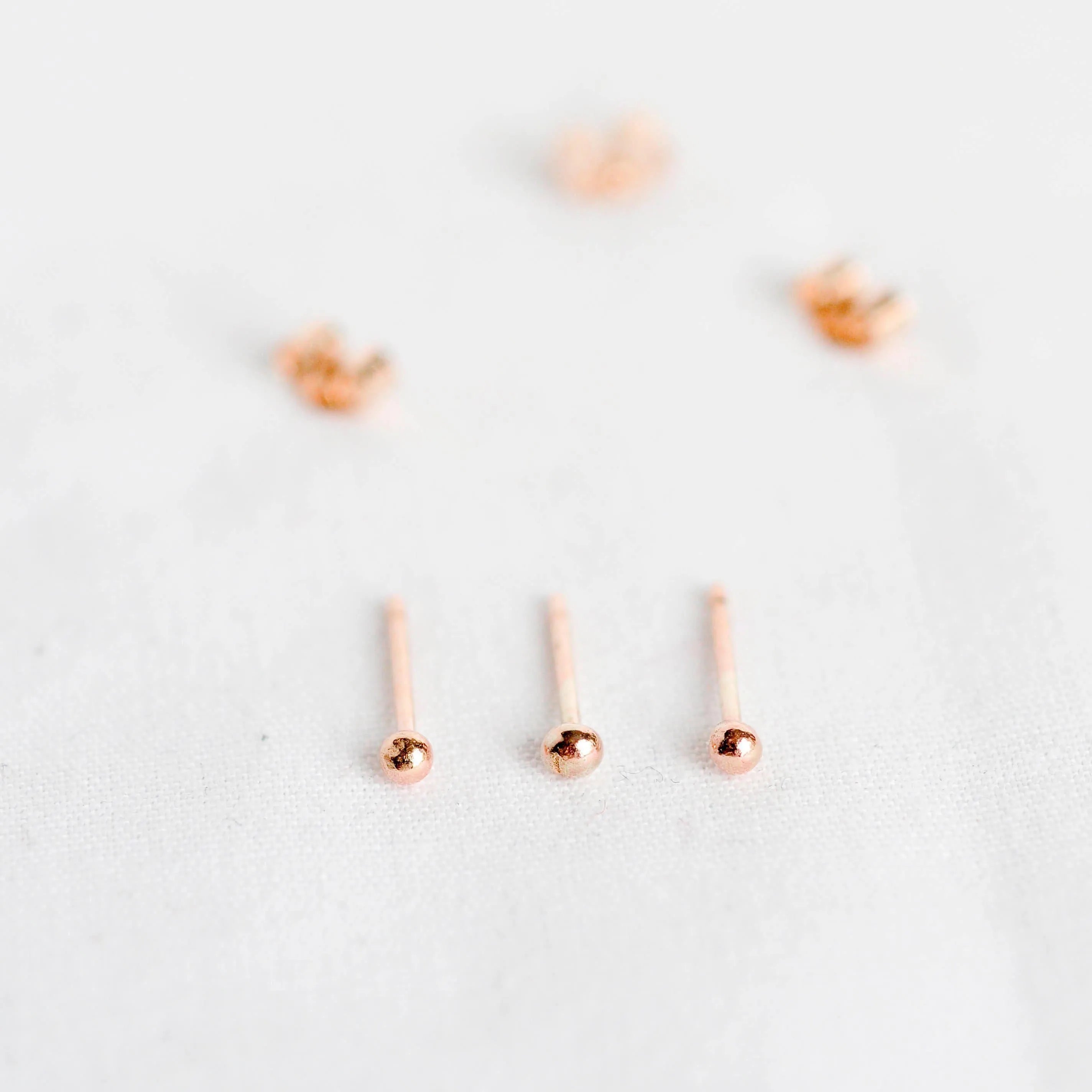 9ct Rose Gold Tiny Studs