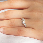 9ct White Gold Asymmetric Diamond Engagement Ring