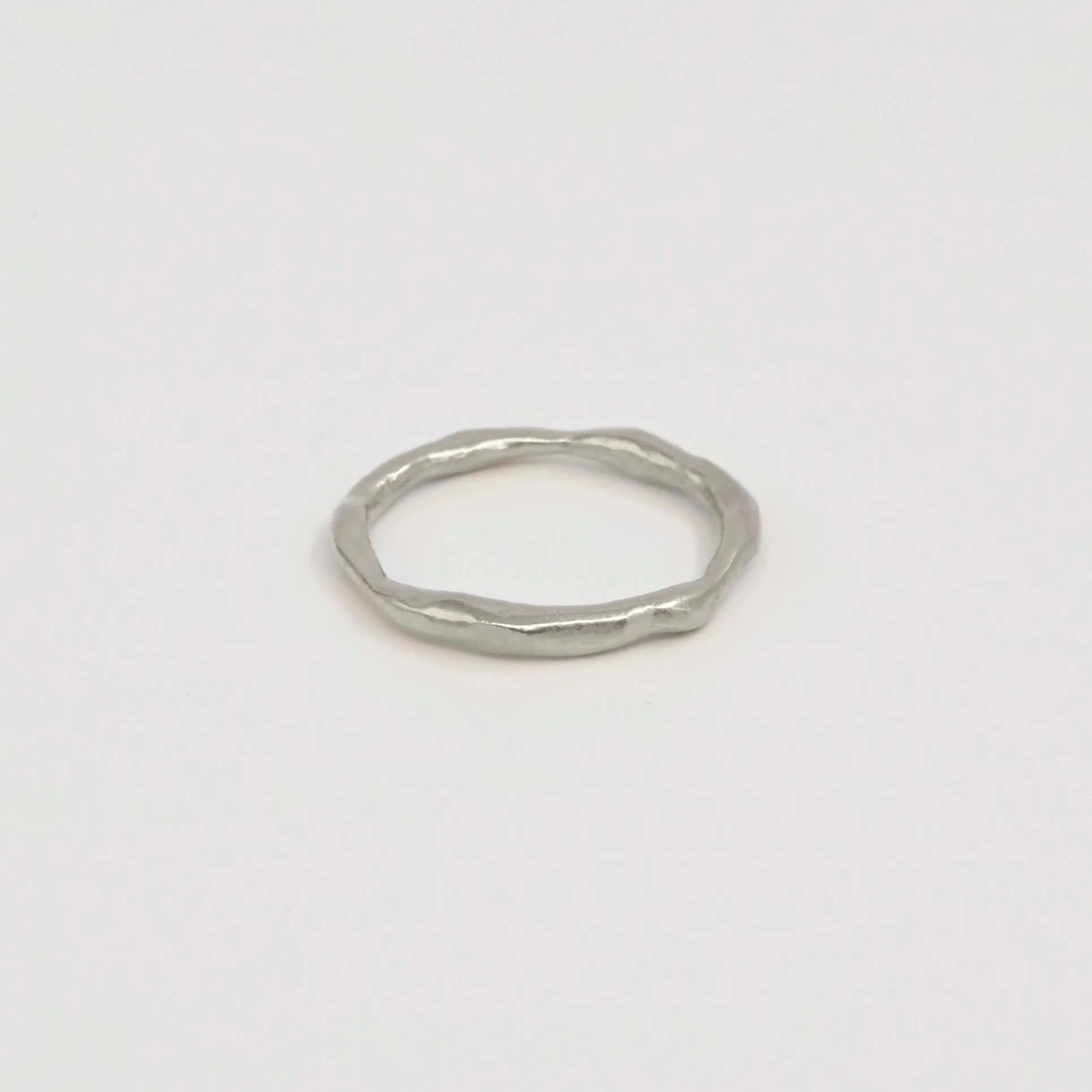 9ct White Gold Organic Wedding Ring