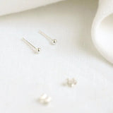 9ct White Gold Tiny Studs