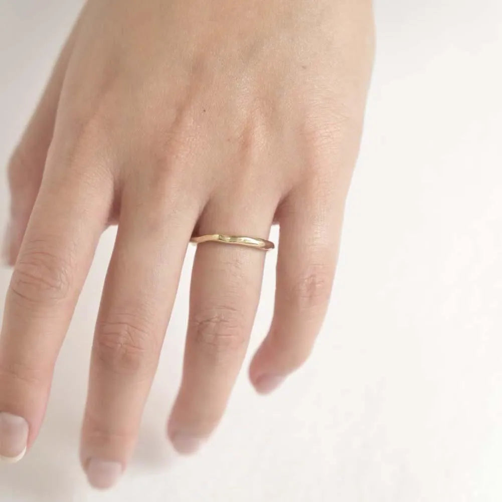 9ct Yellow Gold Organic Wedding Ring