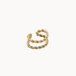 gold ear cuff cutout with twist detail