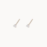 pair of 2mm diamond stud earrings in white gold