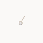 single 3mm diamond stud earring in white gold