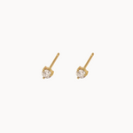 pair of 3mm diamond solitaire studs set in yellow gold