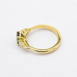 5 Stone Green Sapphire Engagement Ring with Diamonds-Engagement Rings-Wild Fawn Jewellery