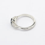 5 Stone Blue Sapphire Engagement Ring with Diamonds-Engagement Rings-Wild Fawn Jewellery