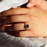 Bi-colour Large Sapphire Engagement Ring