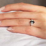 Blue Sapphire Engagement Ring with Scattered Diamonds