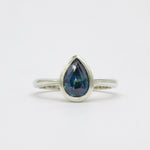 Blue Sapphire Pear Cut Engagement Ring