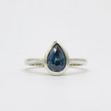 Blue Sapphire Pear Cut Engagement Ring