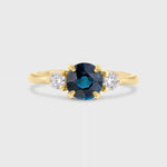 Blue Sapphire Trilogy Engagement Ring