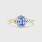 Cluster Cornflower Blue Sapphire and Diamond Engagement Ring